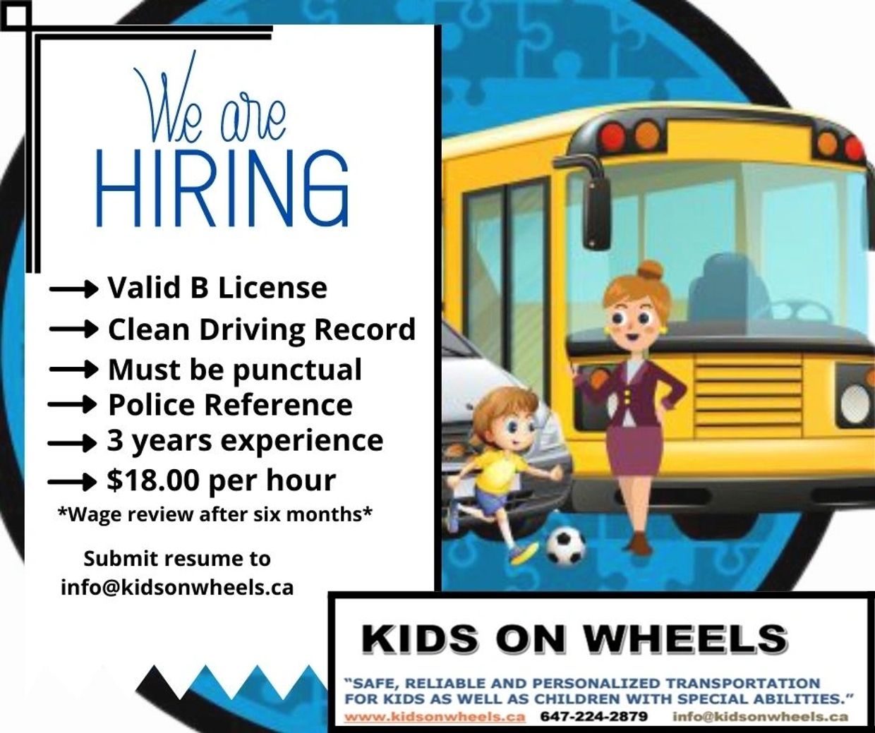 Transportation/Charter Services Kids on Wheels
